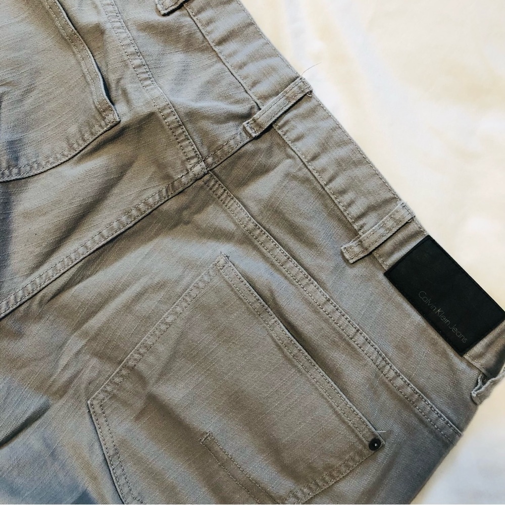 Mens 40/32 Calvin Klein Grey Textured Straight Leg Chinos Jeans Pants NWOT - Picture 13 of 15